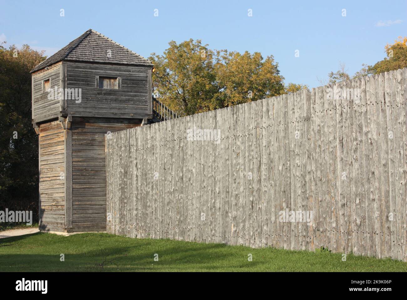 The outer walls of Fort Gibraltar in Winnipeg, Manitoba, Canada Stock ...