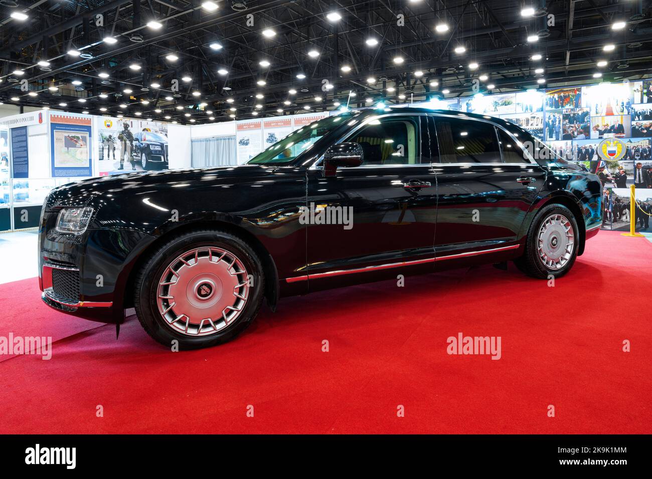 SAINT PETERSBURG, RUSSIA - APRIL 23, 2022: Car of the President of the Russian Federation 'Aurus Senat' on the auto show 'Oldtimer Gallery - 2022' Stock Photo