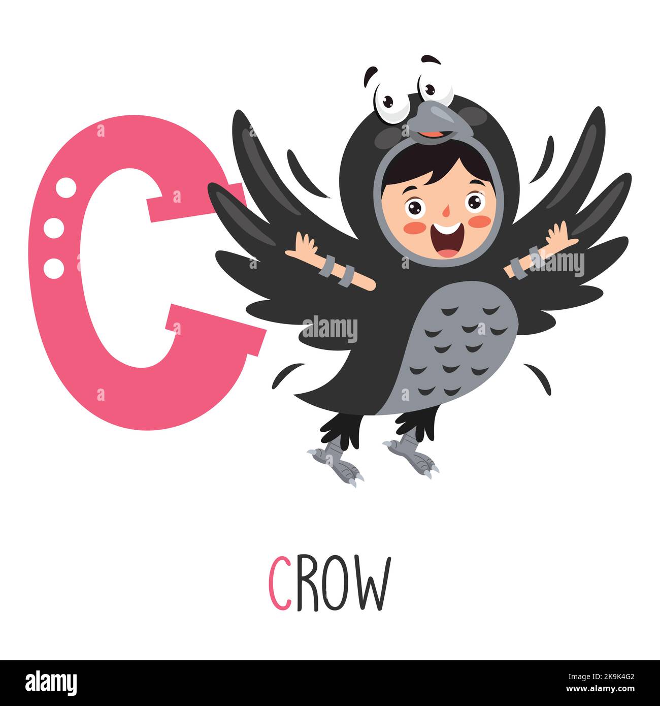 Character In Animal Costume Showing Alphabet Letter Stock Vector Image