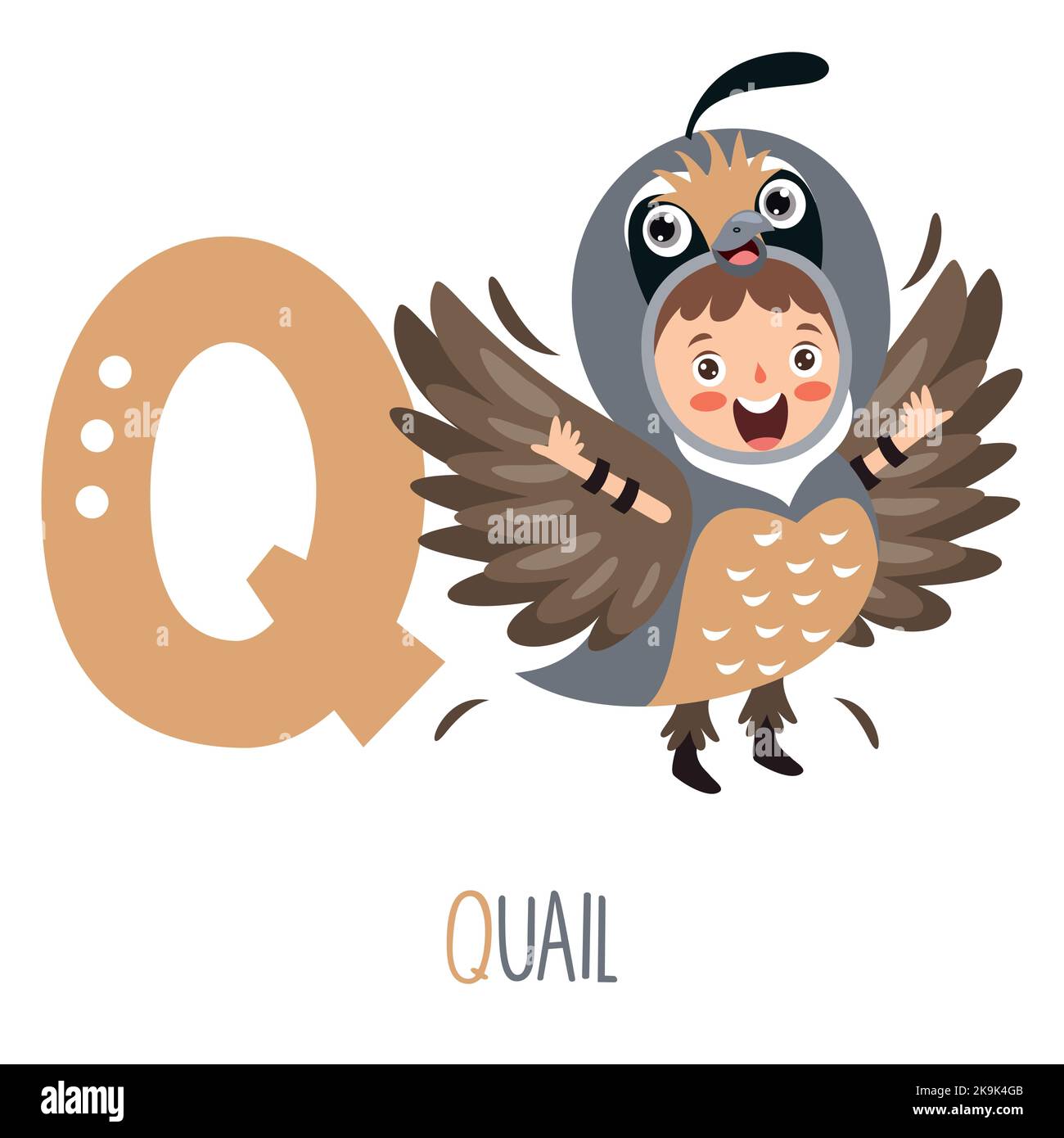 Character In Animal Costume Showing Alphabet Letter Stock Vector Image