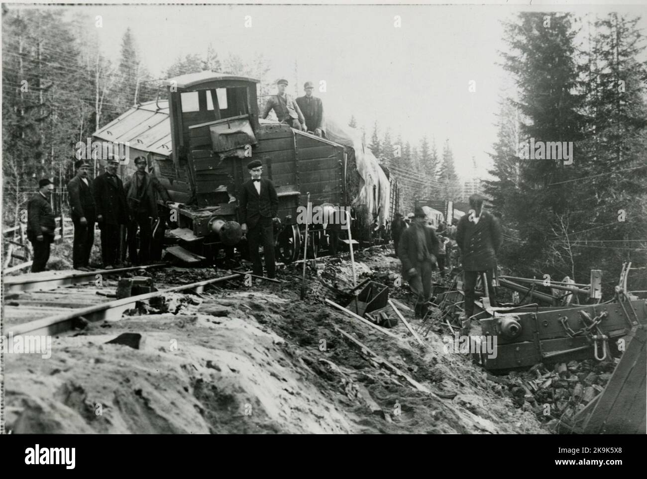 The rail accident at Loster 1917 Stock Photo - Alamy