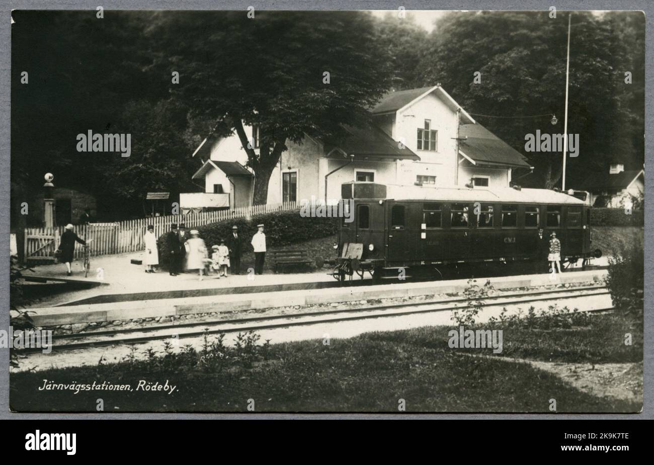 The station in Rödeby with Karlskrona - Växjö Railway, CWJ Motorvagn ...