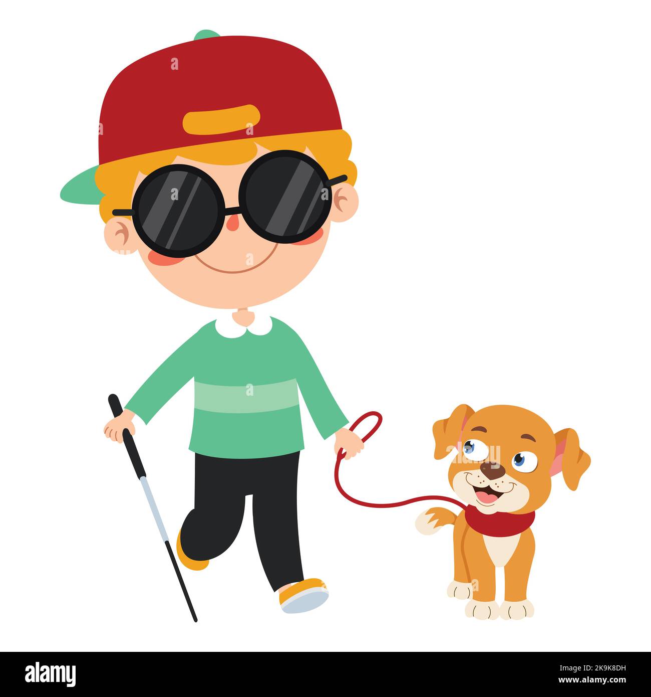 Funny Cartoon Handicapped Kid Posing Stock Vector Image & Art - Alamy