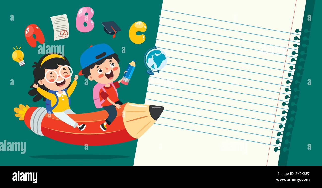 Children Notes Boy write diary Stock Vector Images - Alamy