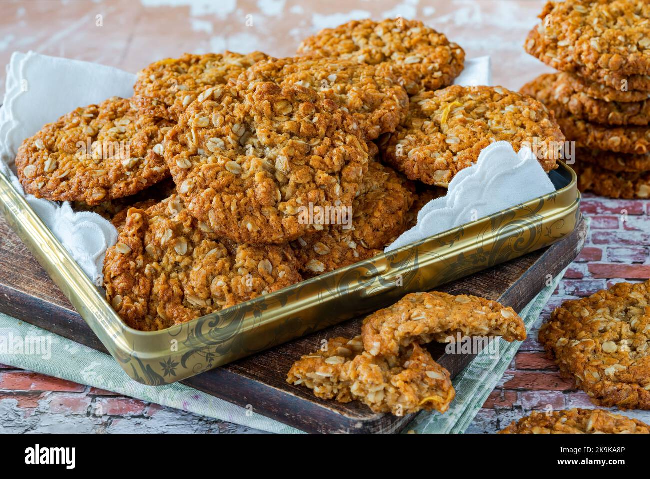 Anzac biscuits traditional sweet Australian oatmeal and coconut