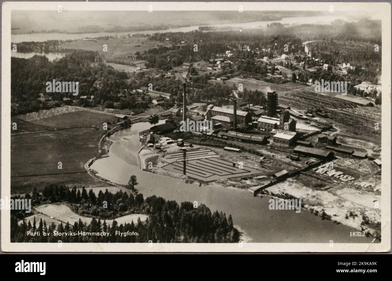 Aerial photo of the Sulfit factory in Gästrike-Hammarby. Stock Photo
