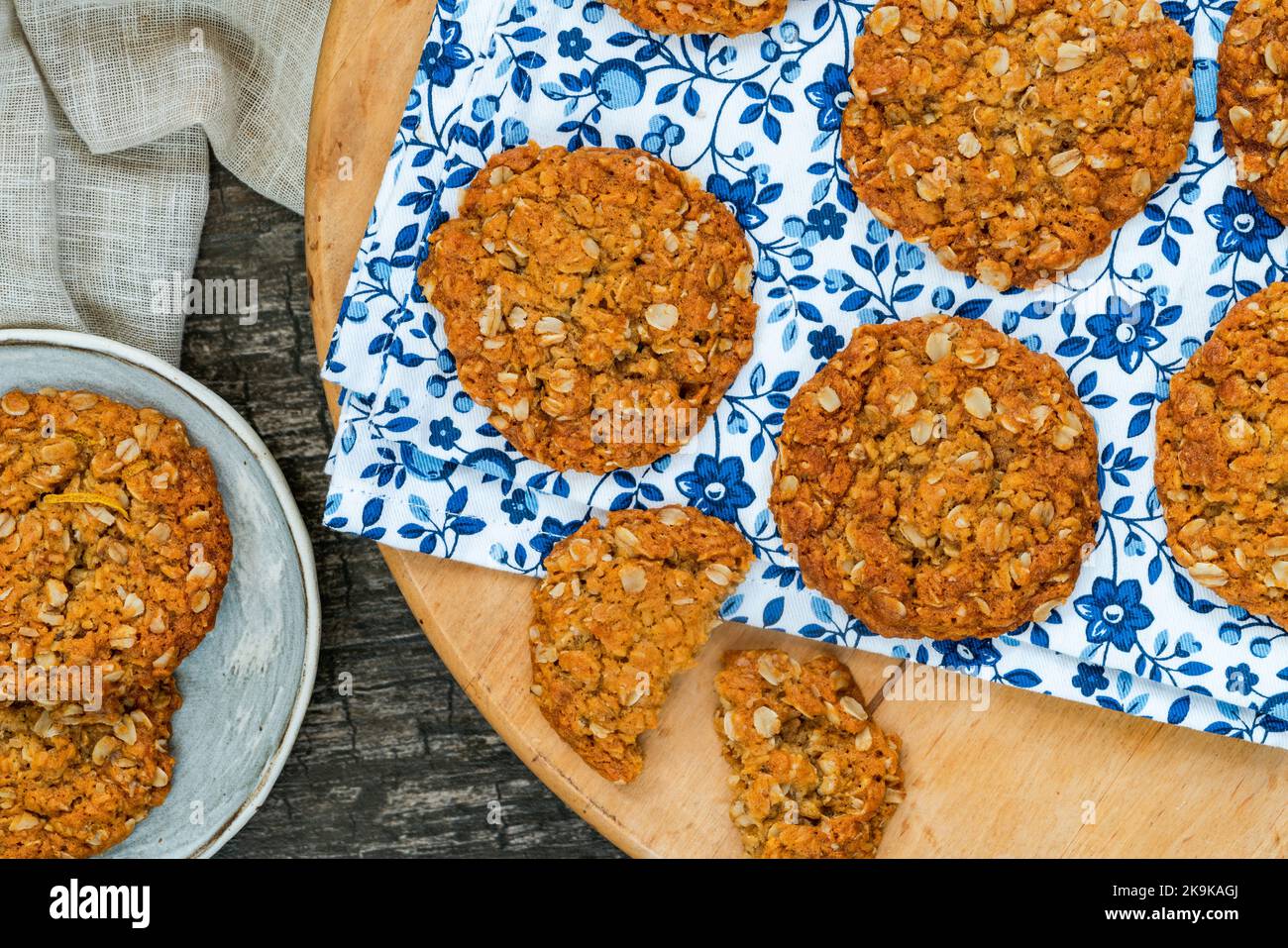 Anzac biscuits traditional sweet Australian oatmeal and coconut
