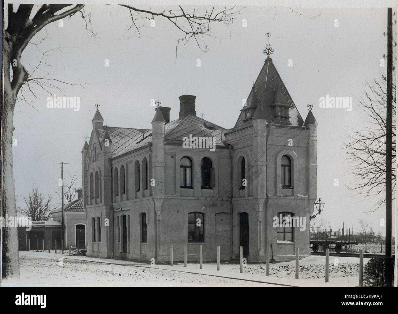 The station house in Harplinge. Stock Photo