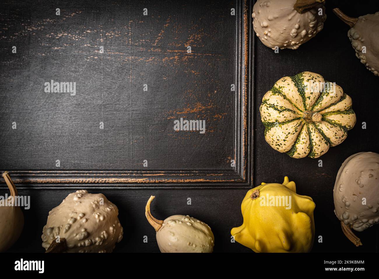 Decorative pumpkins on dark Stock Photo - Alamy