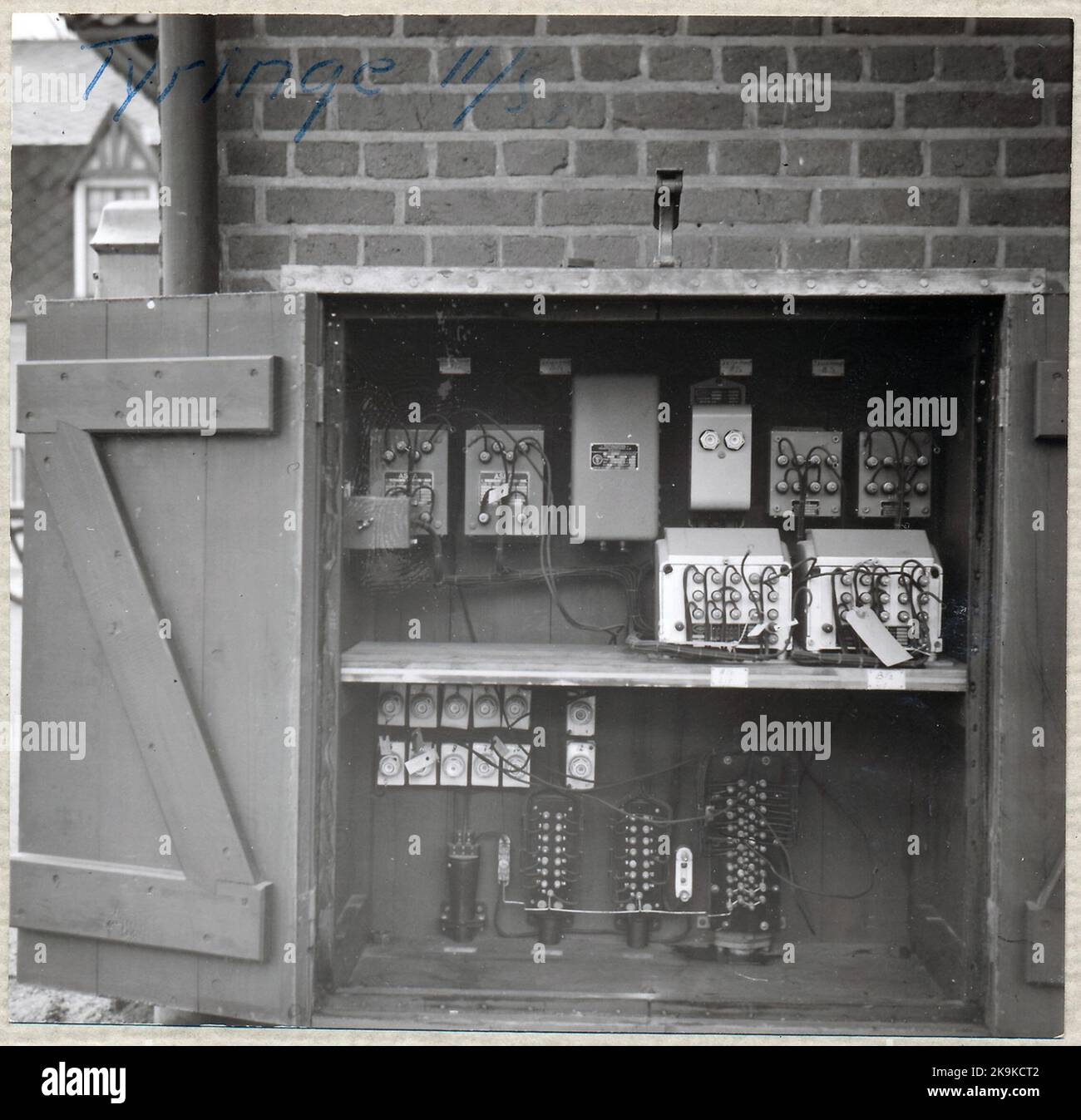Signal cabinet at Tyringe station. Stock Photo