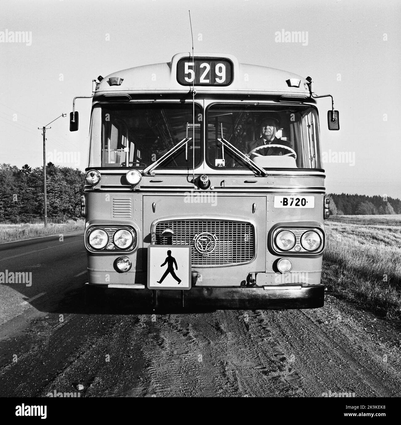 Right traffic bus, Råsta Stock Photo - Alamy