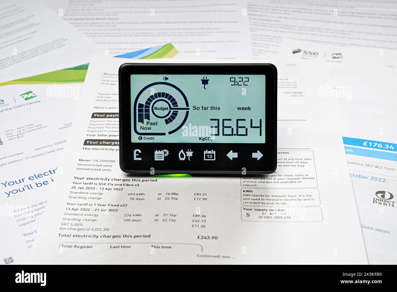 Energy Bills and Smart Meter, United Kingdom Stock Photo Alamy