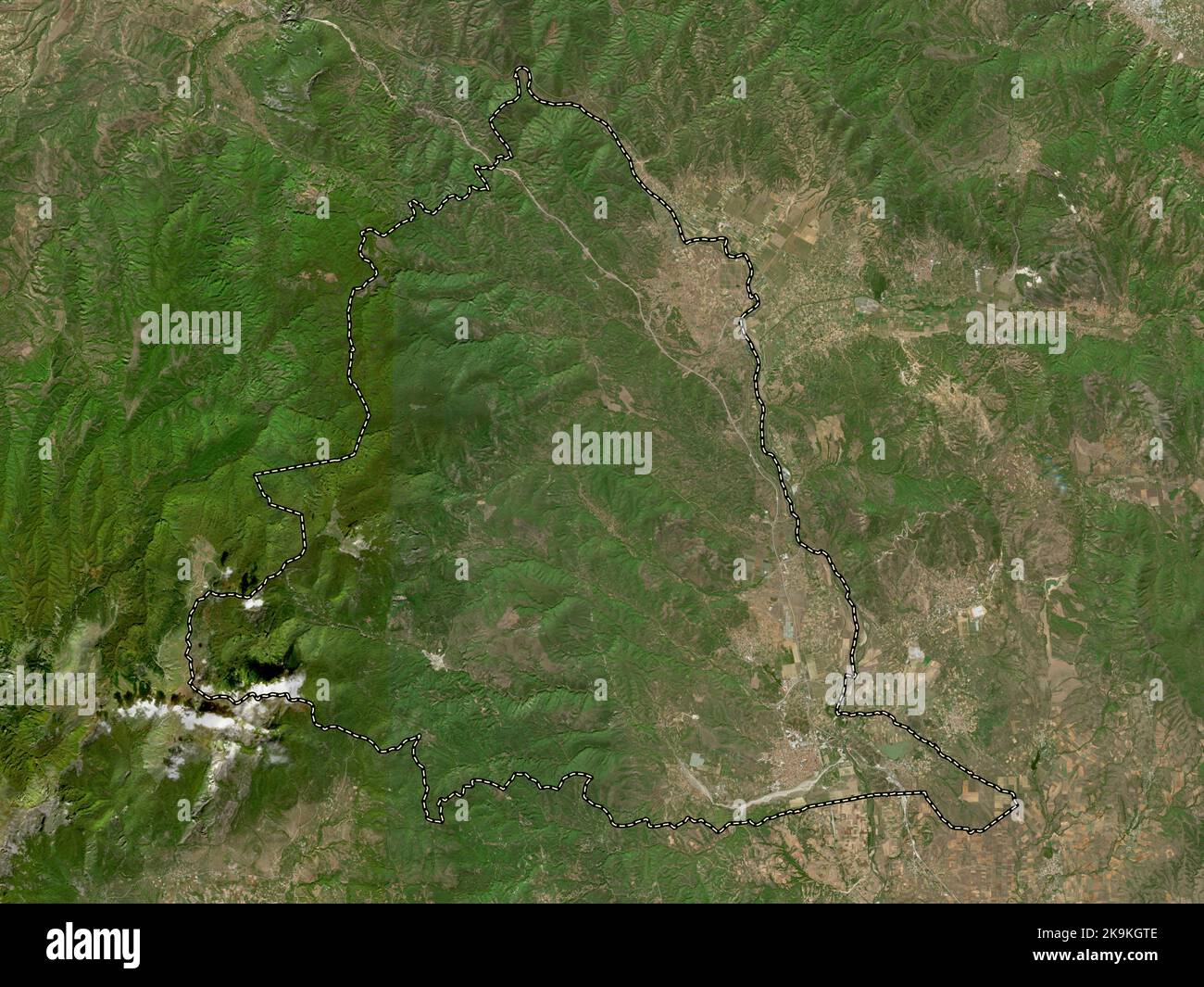Gevgelija, municipality of Macedonia. High resolution satellite map Stock Photo