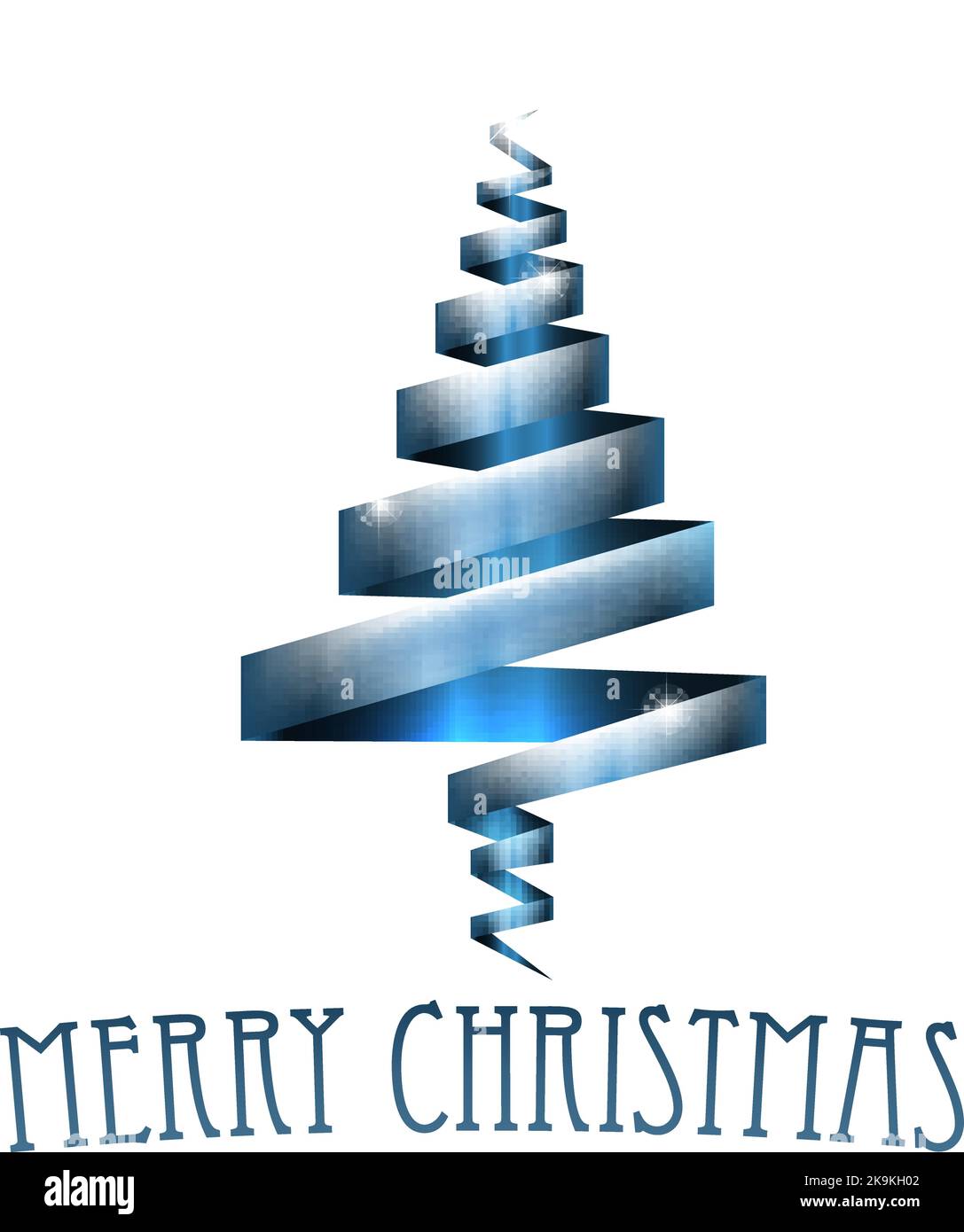 Blue Silver Christmas Tree Ribbon Concept Stock Vector Image & Art Alamy