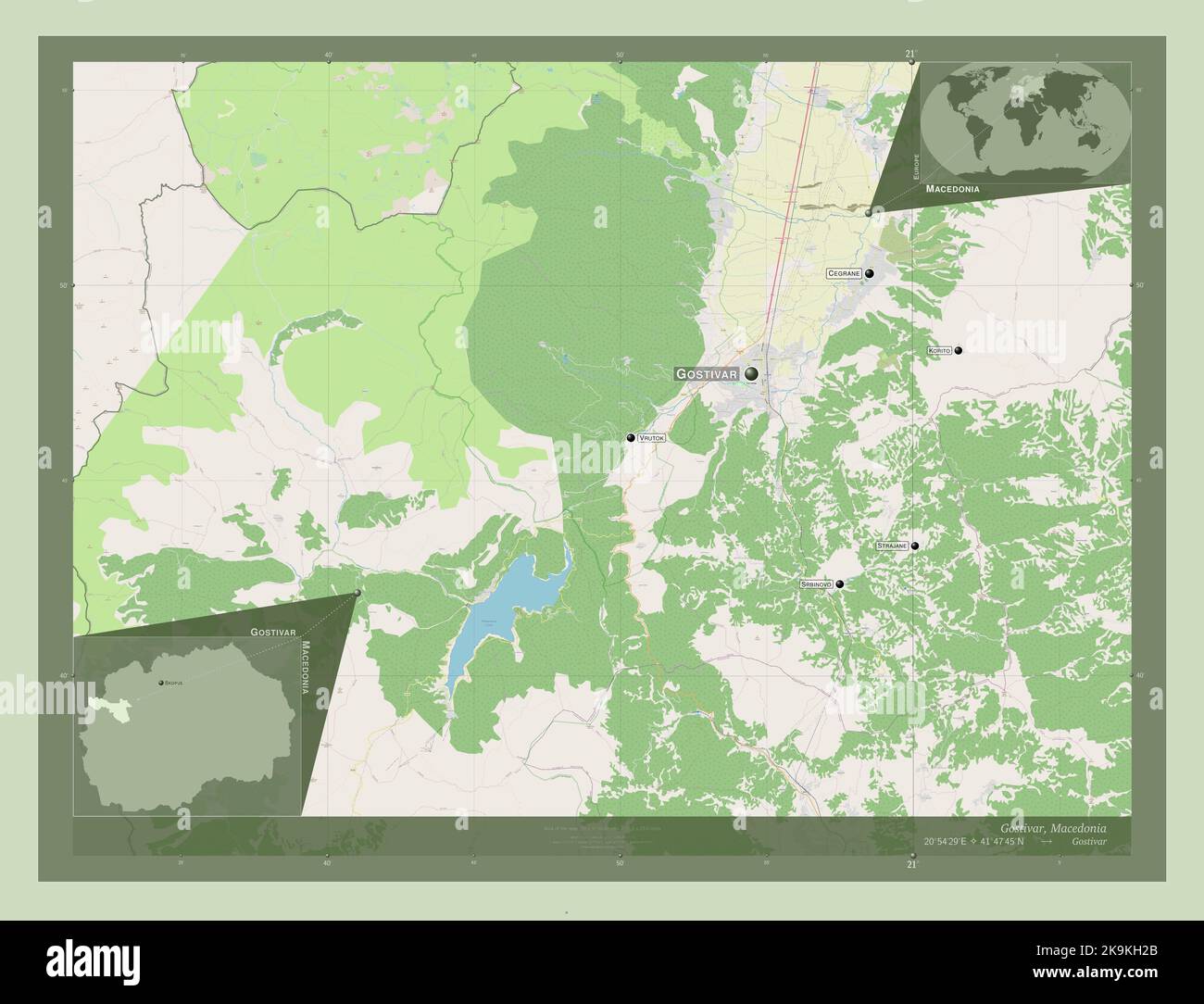 Gostivar, municipality of Macedonia. Open Street Map. Locations and ...