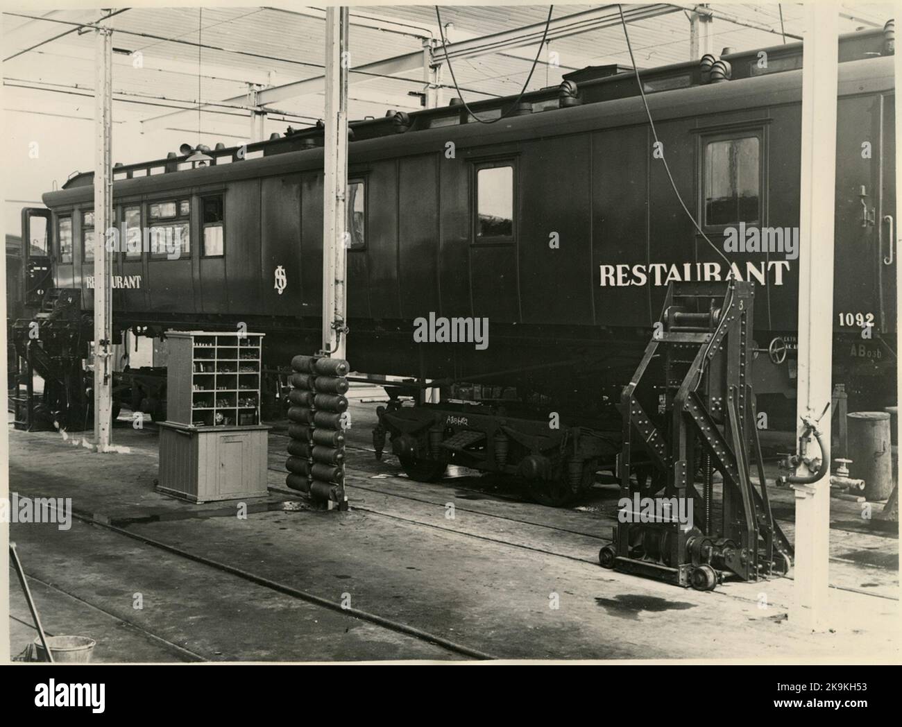 Tomteboda. State Railways, SJ. The main workshop. Bogie change and ...