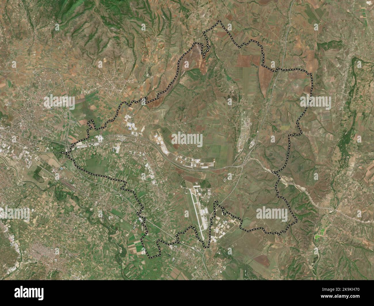 Ilinden, municipality of Macedonia. High resolution satellite map Stock