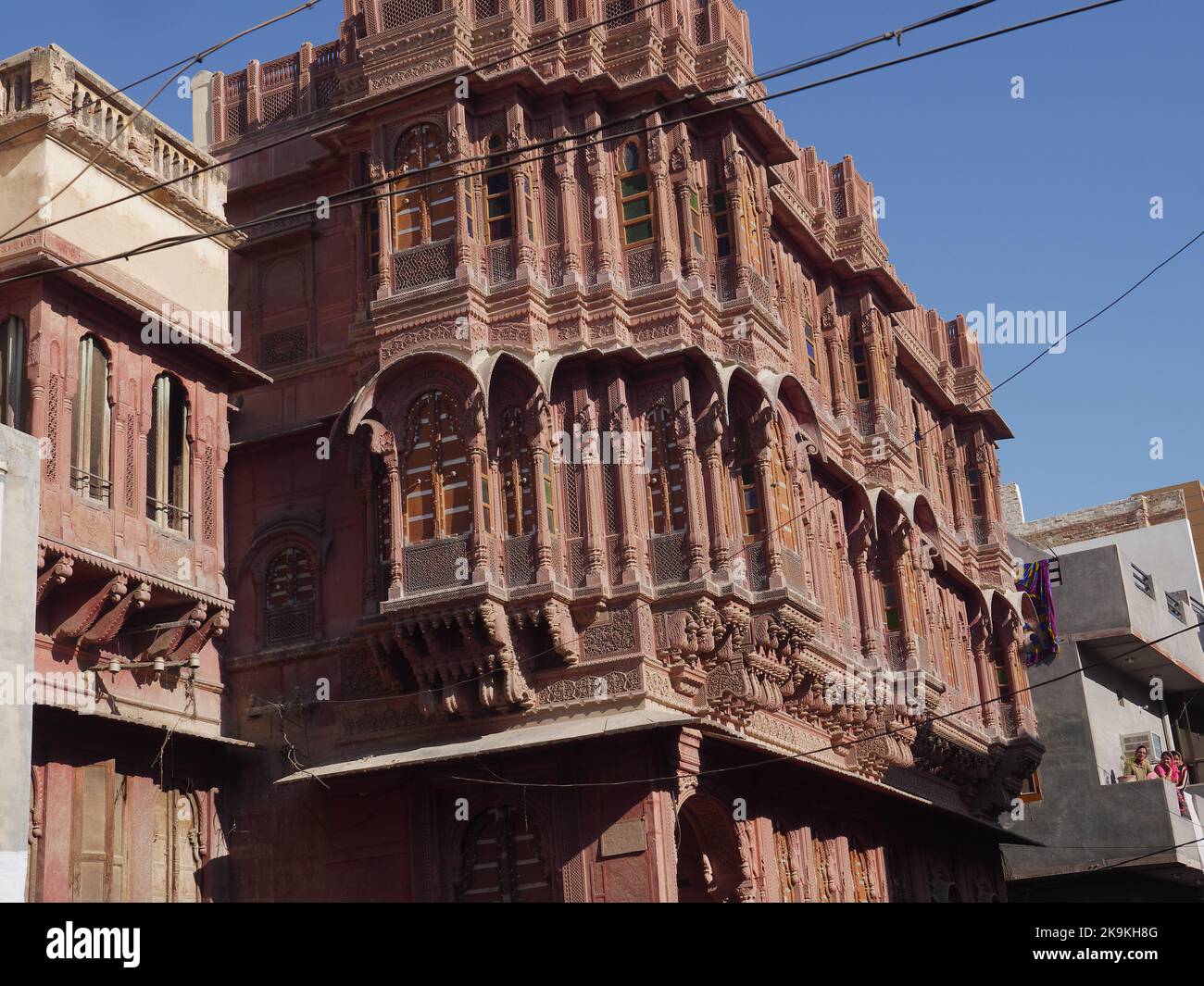 Bikaner Rajasthan, India January 14, 2018 Old Mansion carved Outer