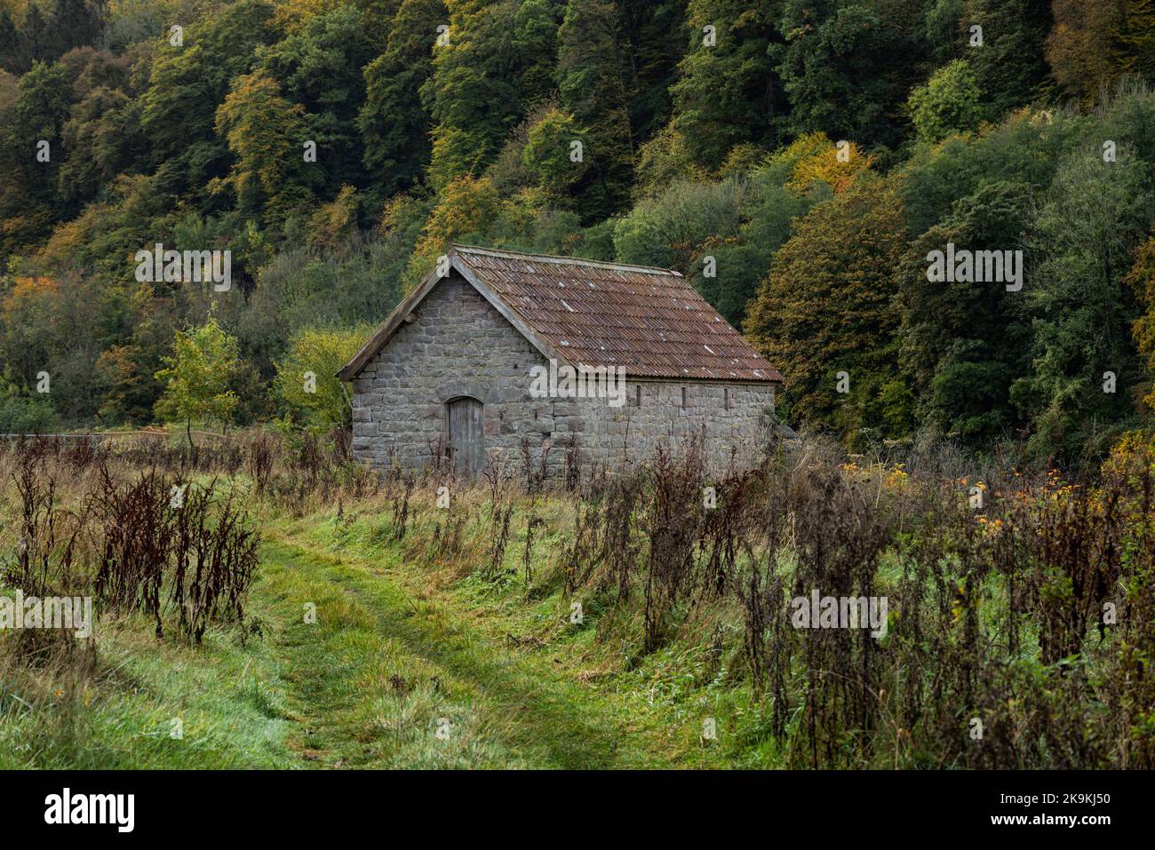 Boat house near to Brockweir in the Wye valley. Stock Photo