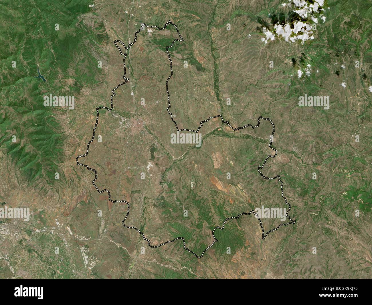 Kumanovo, municipality of Macedonia. High resolution satellite map ...