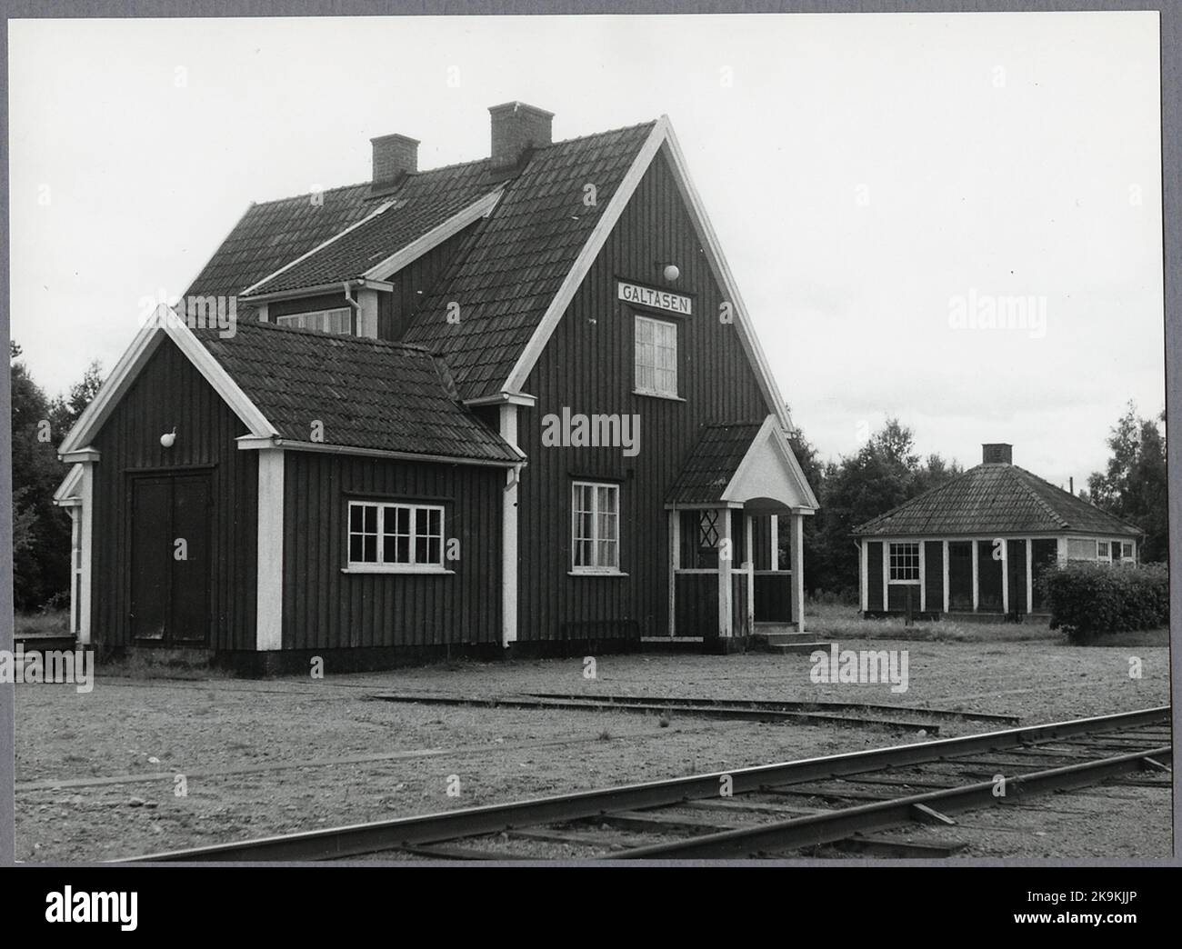 Galtåsen stop. Closing of the band Ulricehamn - Jönköping on September 1, 1960. Stock Photo