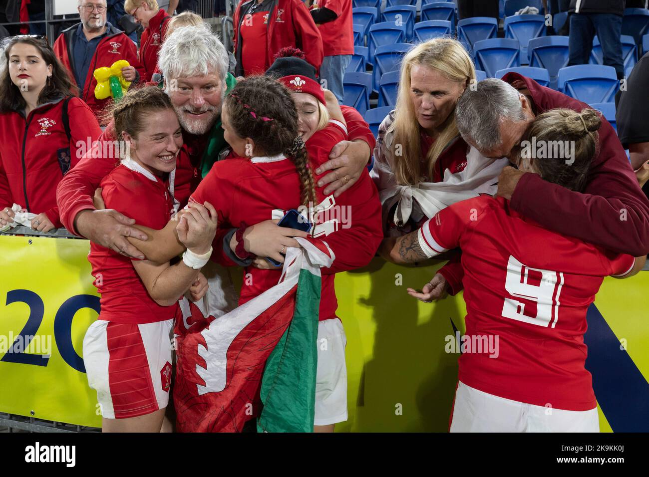 Wales players after losing to New Zealand during the Women's Rugby World Cup Quarter-final match at Northland Events Centre in Whangarei, New Zealand. Picture date: Saturday October 29, 2022. Stock Photo