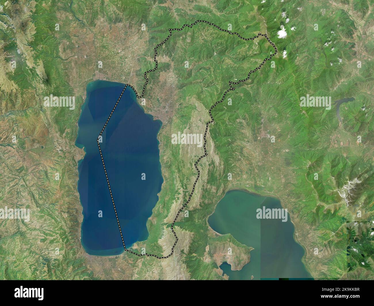 Ohrid, municipality of Macedonia. High resolution satellite map Stock Photo