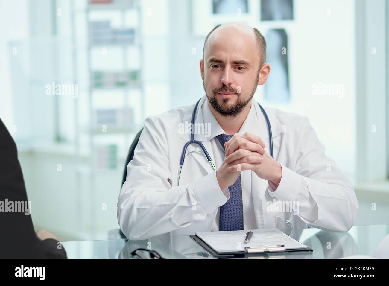 Close up doctor stethoscope patient hi-res stock photography and images ...