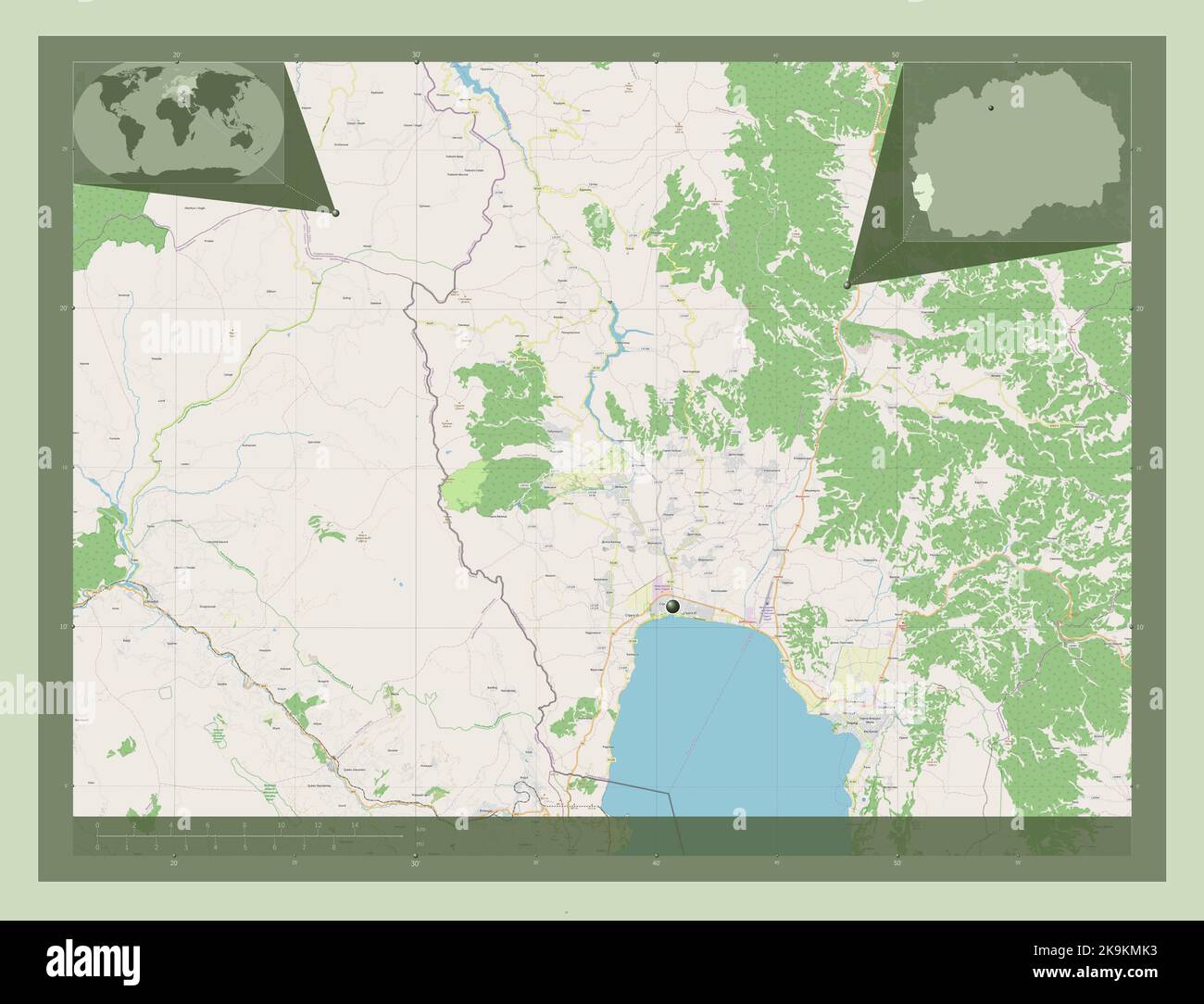 Struga, municipality of Macedonia. Open Street Map. Corner auxiliary ...