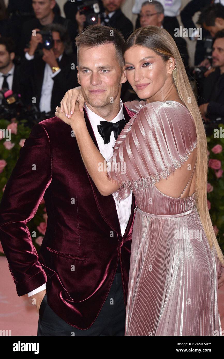 File photo - Tom Brady and Gisele Bündchen attend The 2019 Met Gala Celebrating Camp: Notes On Fashion at The Metropolitan Museum of Art on May 06, 2019 in New York City. - Brazilian supermodel Gisele Bundchen and NFL star Tom Brady said Friday, October 28, 2022 they are divorcing after 13 years of marriage. Photo by Lionel Hahn/ABACAPRESS.COM Stock Photo