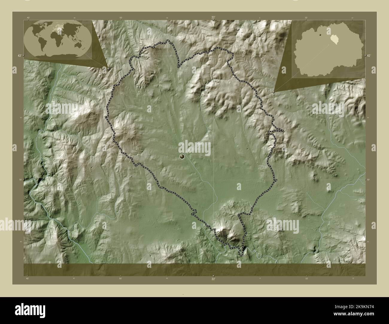 Sveti Nikole, municipality of Macedonia. Elevation map colored in wiki ...