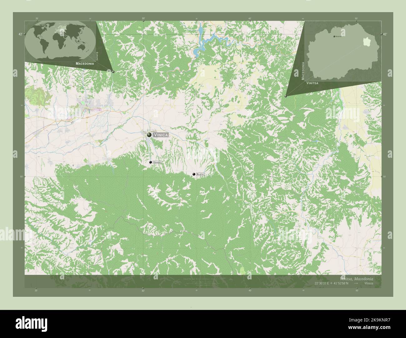 Vinitsa, municipality of Macedonia. Open Street Map. Locations and ...