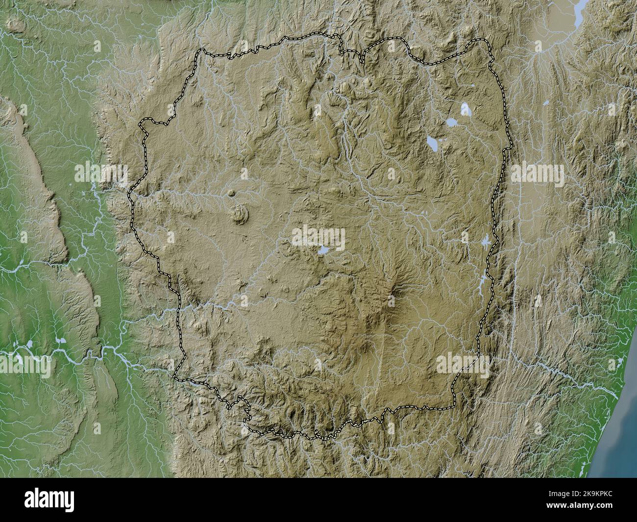 Antananarivo, autonomous province of Madagascar. Elevation map colored in wiki style with lakes and rivers Stock Photo