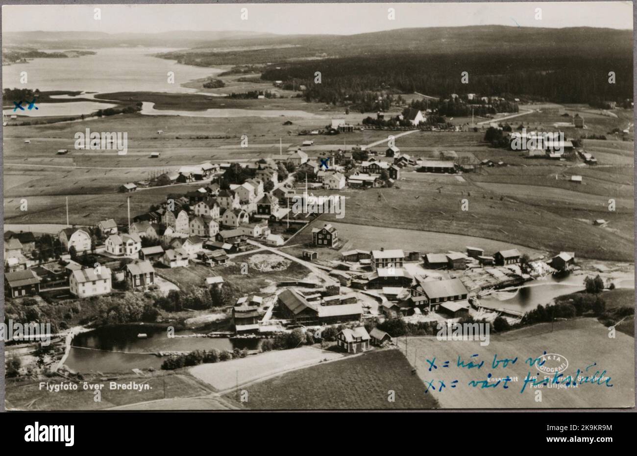 Flight view over Bredbyn and Anundsjösjön Stock Photo - Alamy