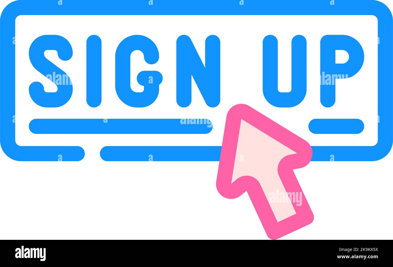 sign up registration color icon vector illustration Stock Vector Image ...
