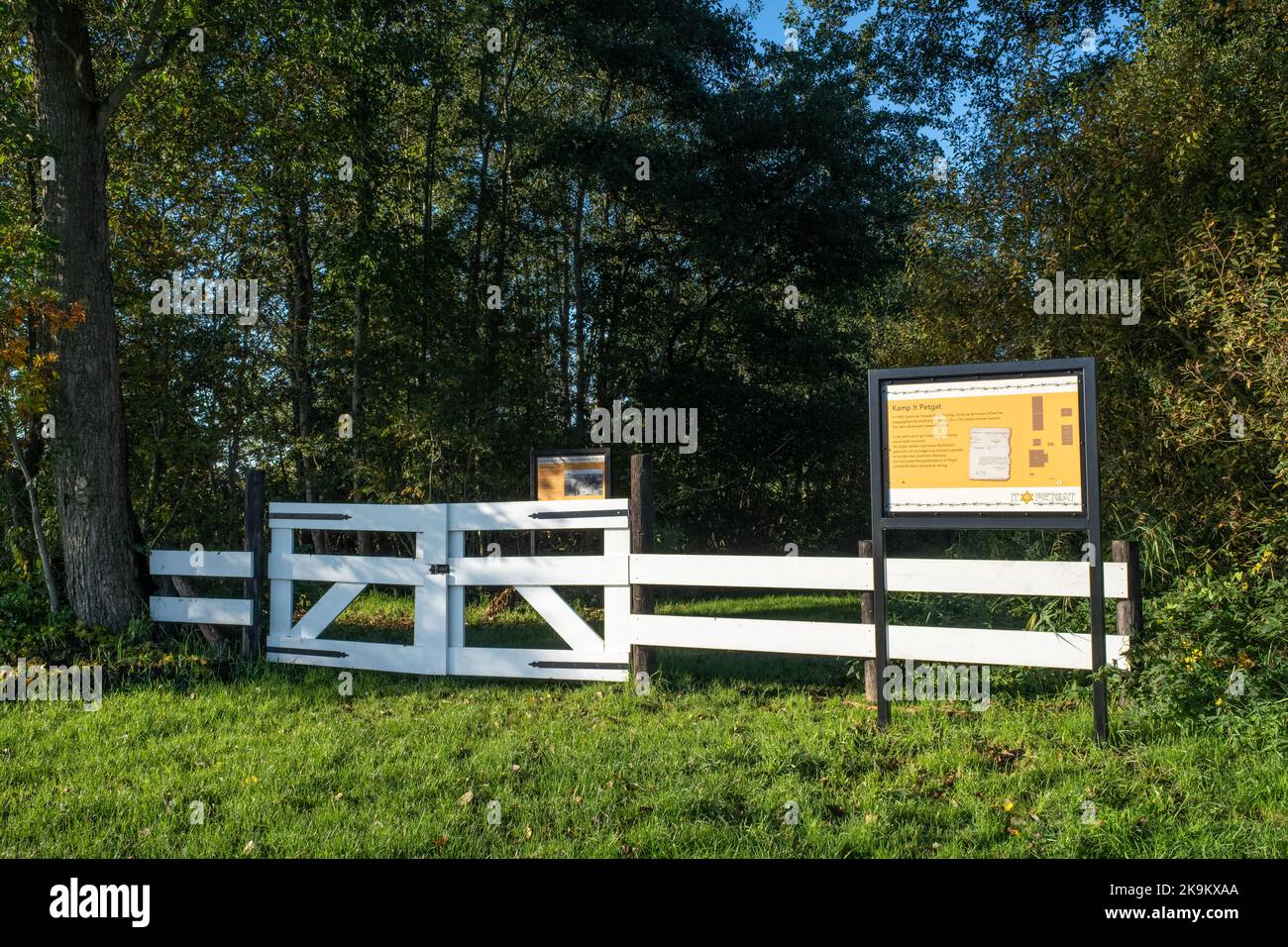 Blesdijke, Netherlands - Oct 18, 2022: It Petgat labour camp was located on the Nijksweg in Blesdijke and was used as a prison camp for Jewish interne Stock Photo