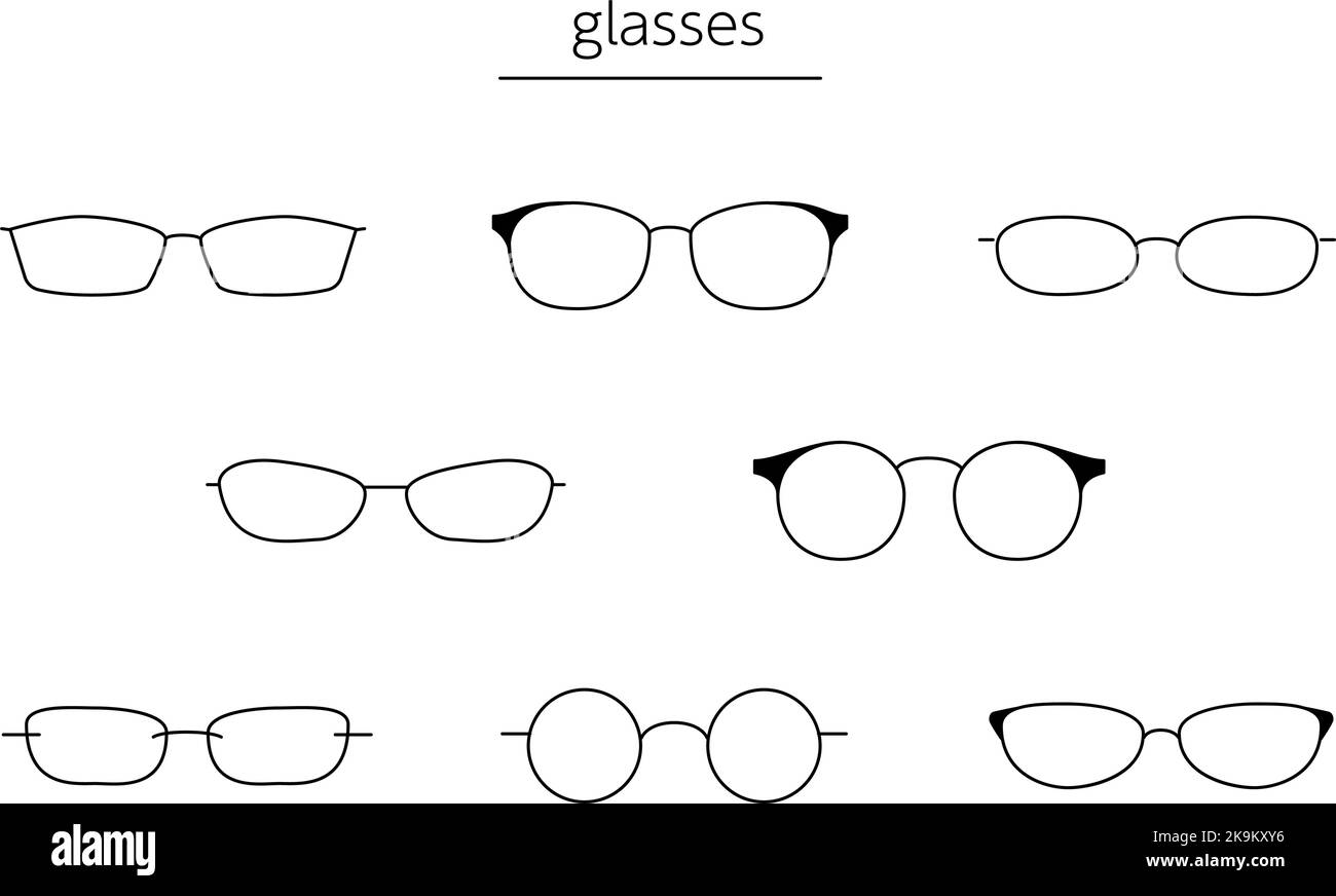 Frameset of glasses, simple line drawing Stock Vector Image & Art Alamy
