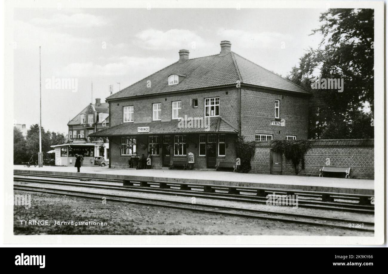Tyringe station house. Stock Photo