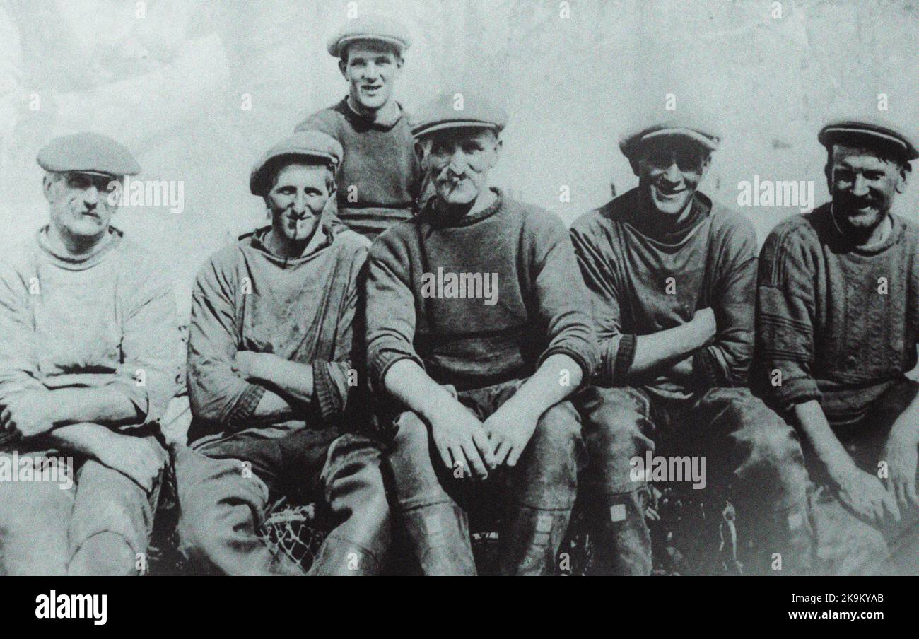 group of old sheringham fisherman from early 1900s Stock Photo
