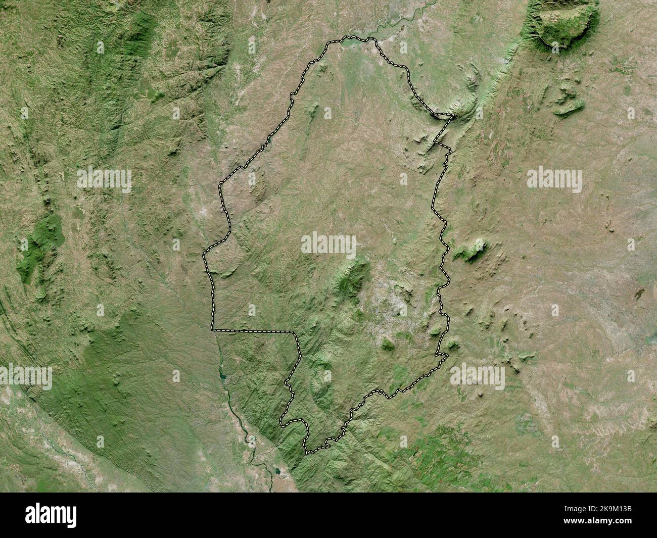 Blantyre, district of Malawi. High resolution satellite map Stock Photo