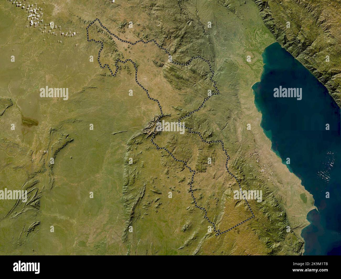 Chitipa, district of Malawi. Low resolution satellite map Stock Photo