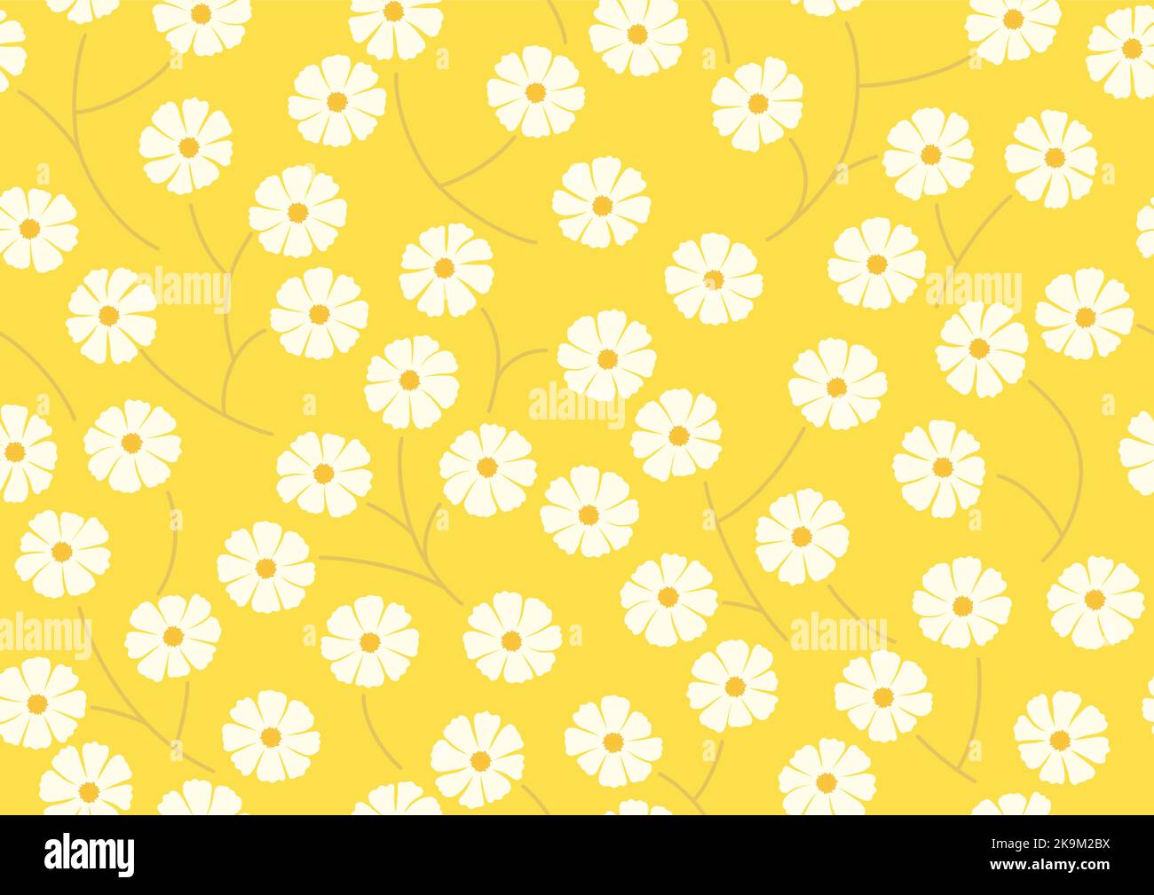 Seamless Springtime Background Vector Illustration With Simple Tulip ...