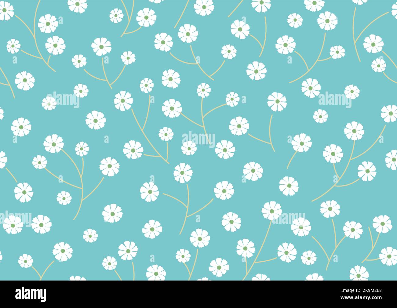 Seamless Springtime Background Vector Illustration With Simple Tulip ...