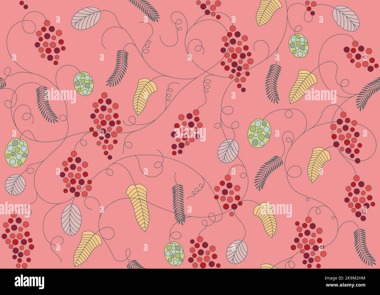 Seamless Springtime Background Vector Illustration With Simple Tulip ...