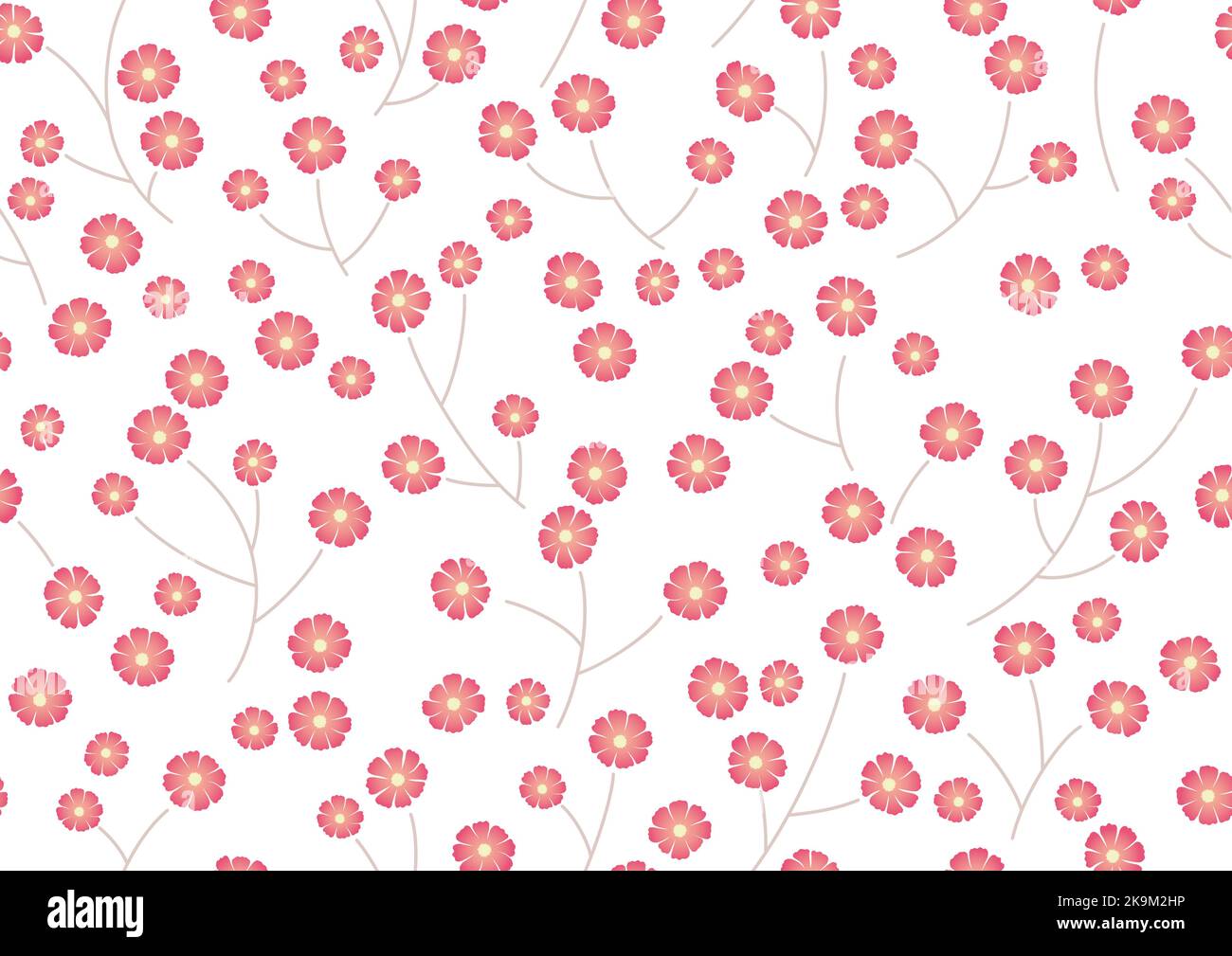 Seamless Springtime Background Vector Illustration With Simple Tulip ...