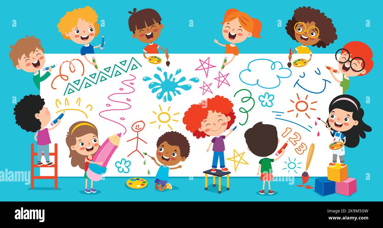 Art Concept Design With Funny Character Stock Vector