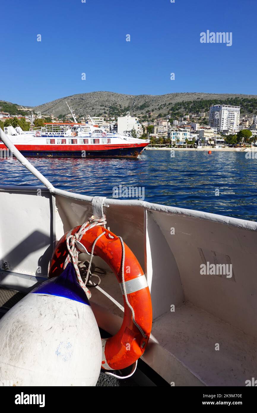 Ferry, Saranda, Republic of Albania Stock Photo