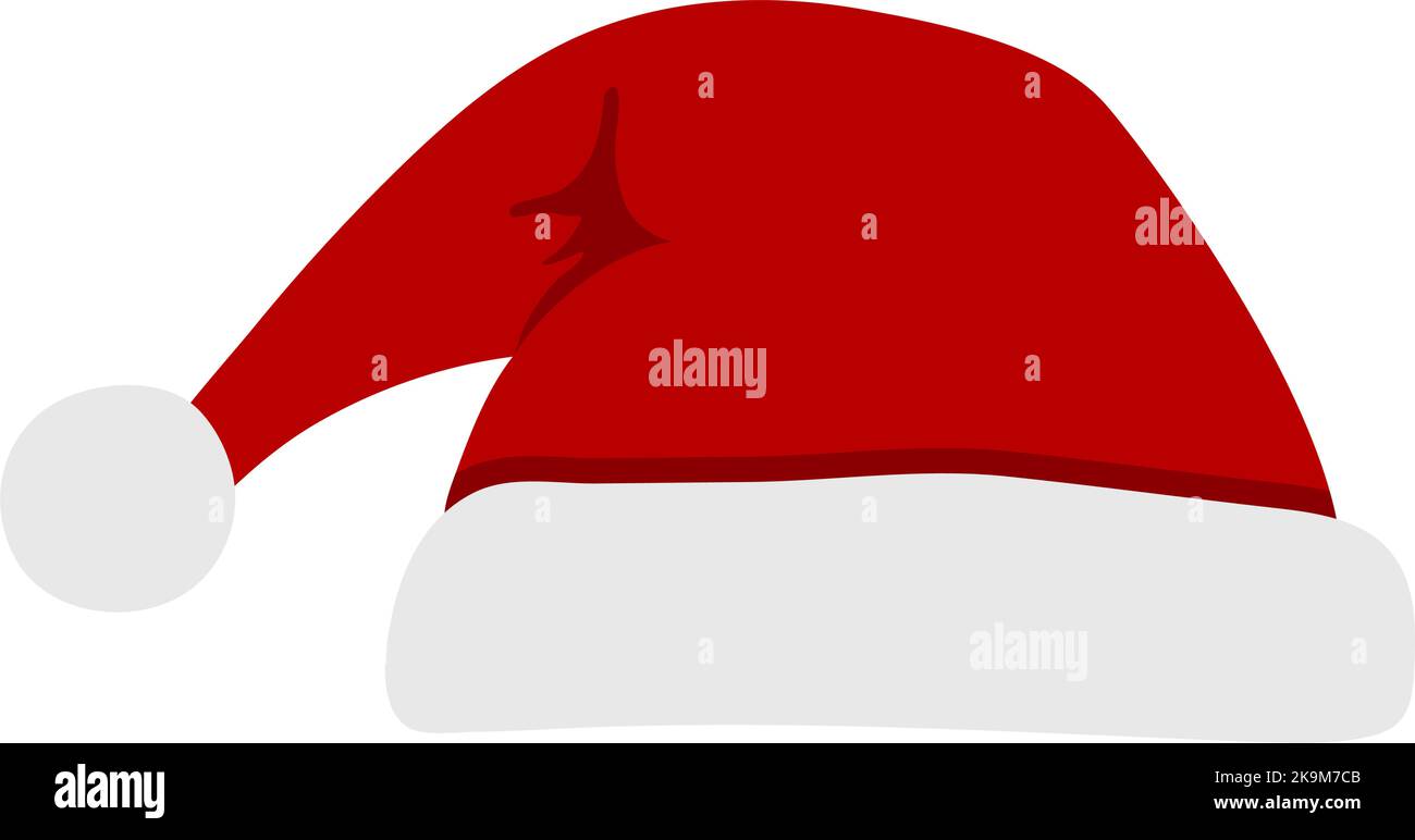 Christmas santa hat. Design element for the winter holidays, events, discounts, and sales. Vector illustration. Stock Vector