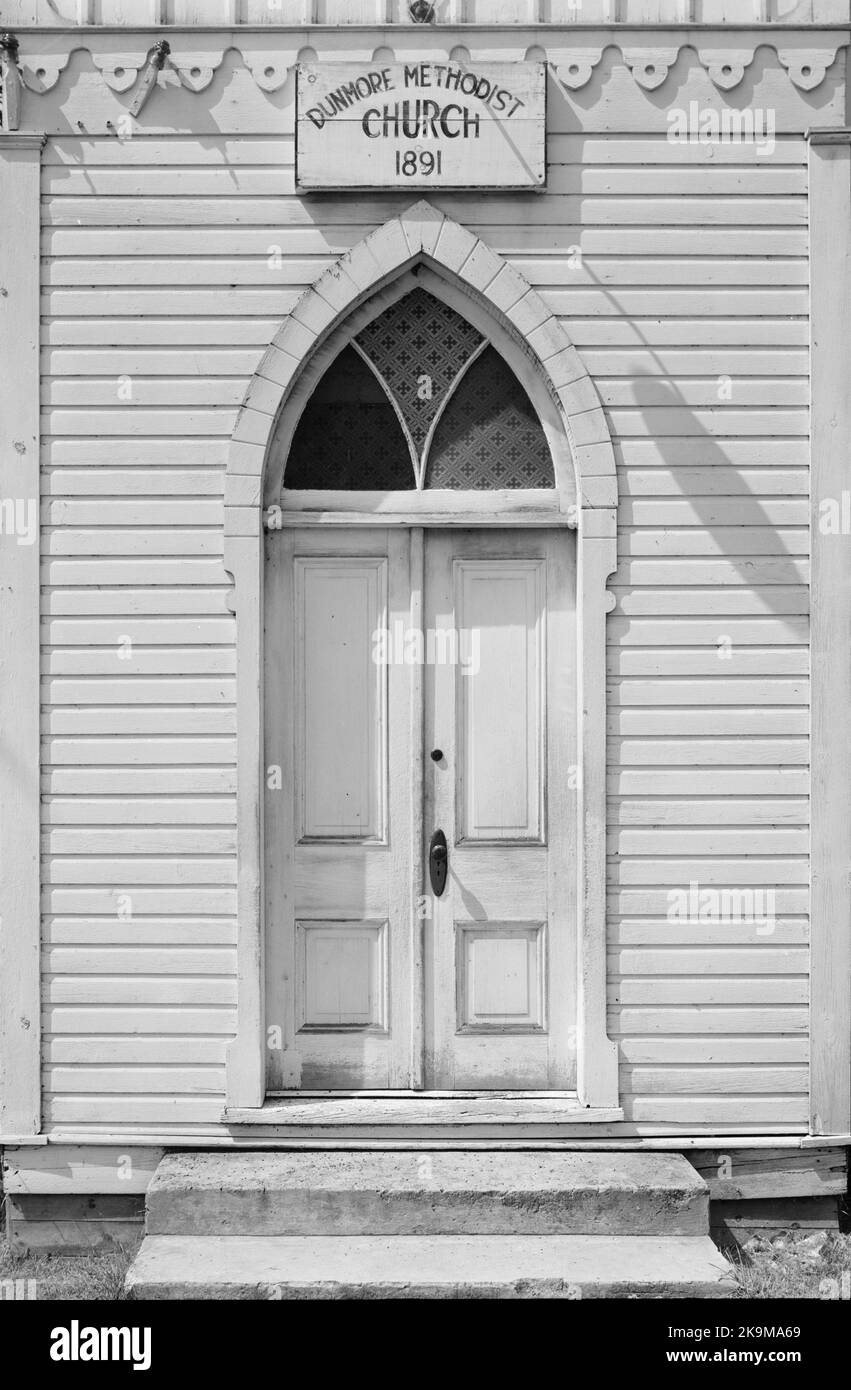 Jack Boucher - Entrance Doorway to Dunmore Methodist Church, Pocahontas County, West Virginia, USA Stock Photo
