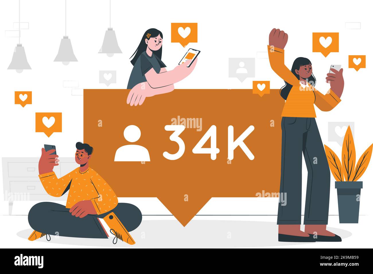 1 Million Followers. Social media followers vector illustration ...